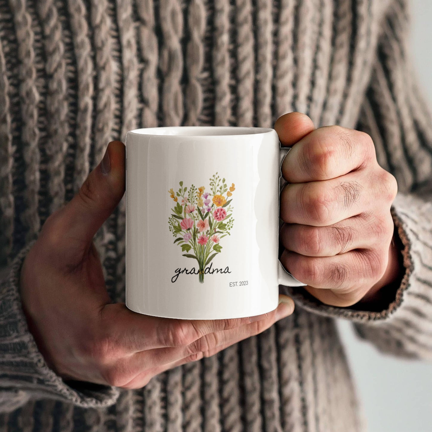 Grandma EST. |White Ceramic Mug