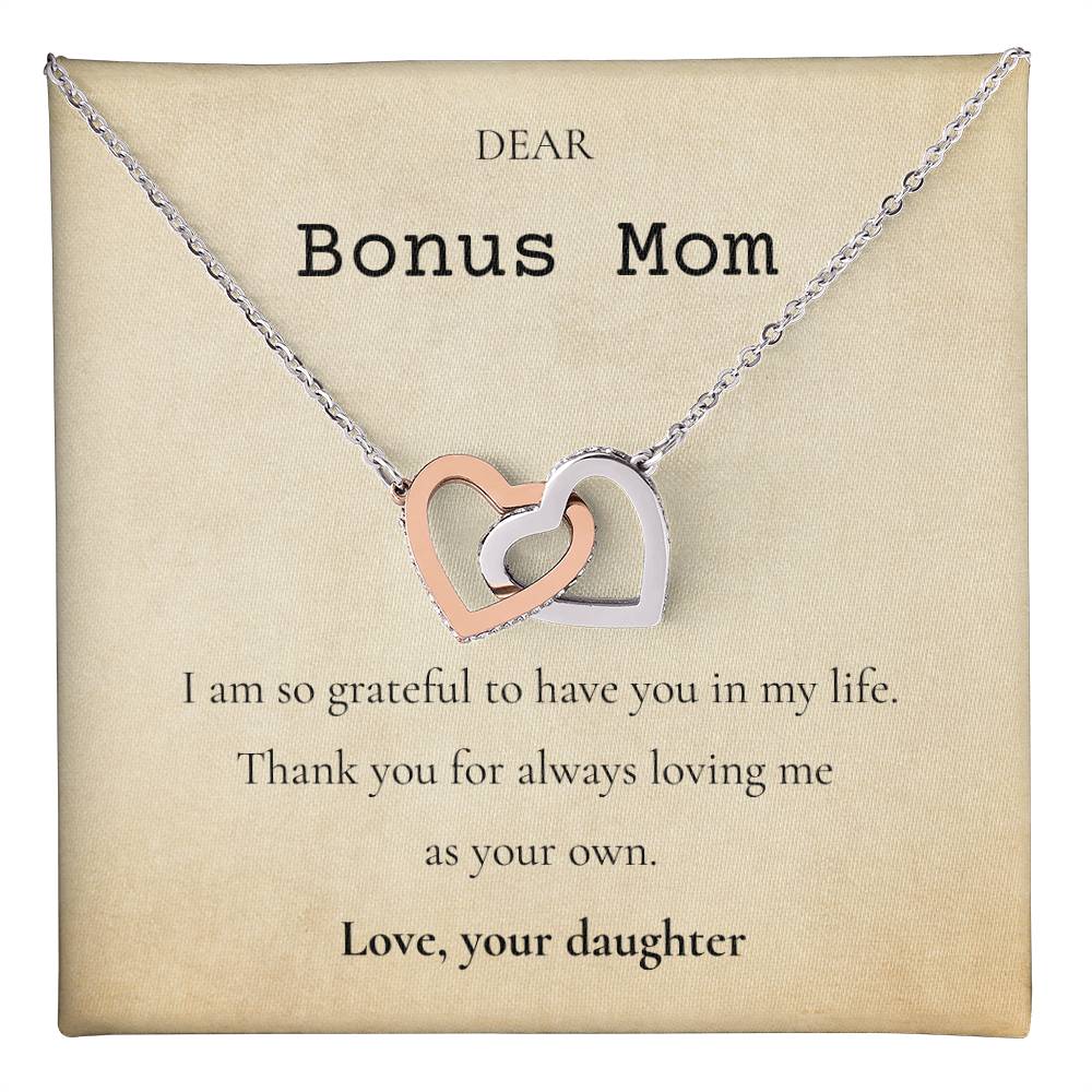Bonus Mom Interlocking Hearts Necklace | Mother's Day Gift