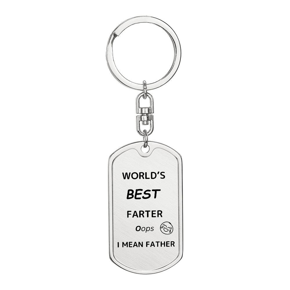 Funny Dad Gift| World's Best Farter|Mean Father Keychain