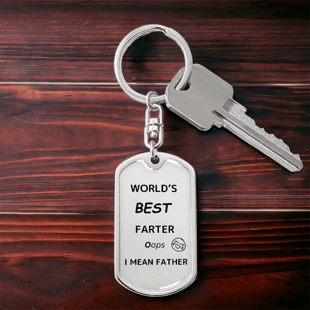 Funny Dad Gift| World's Best Farter|Mean Father Keychain