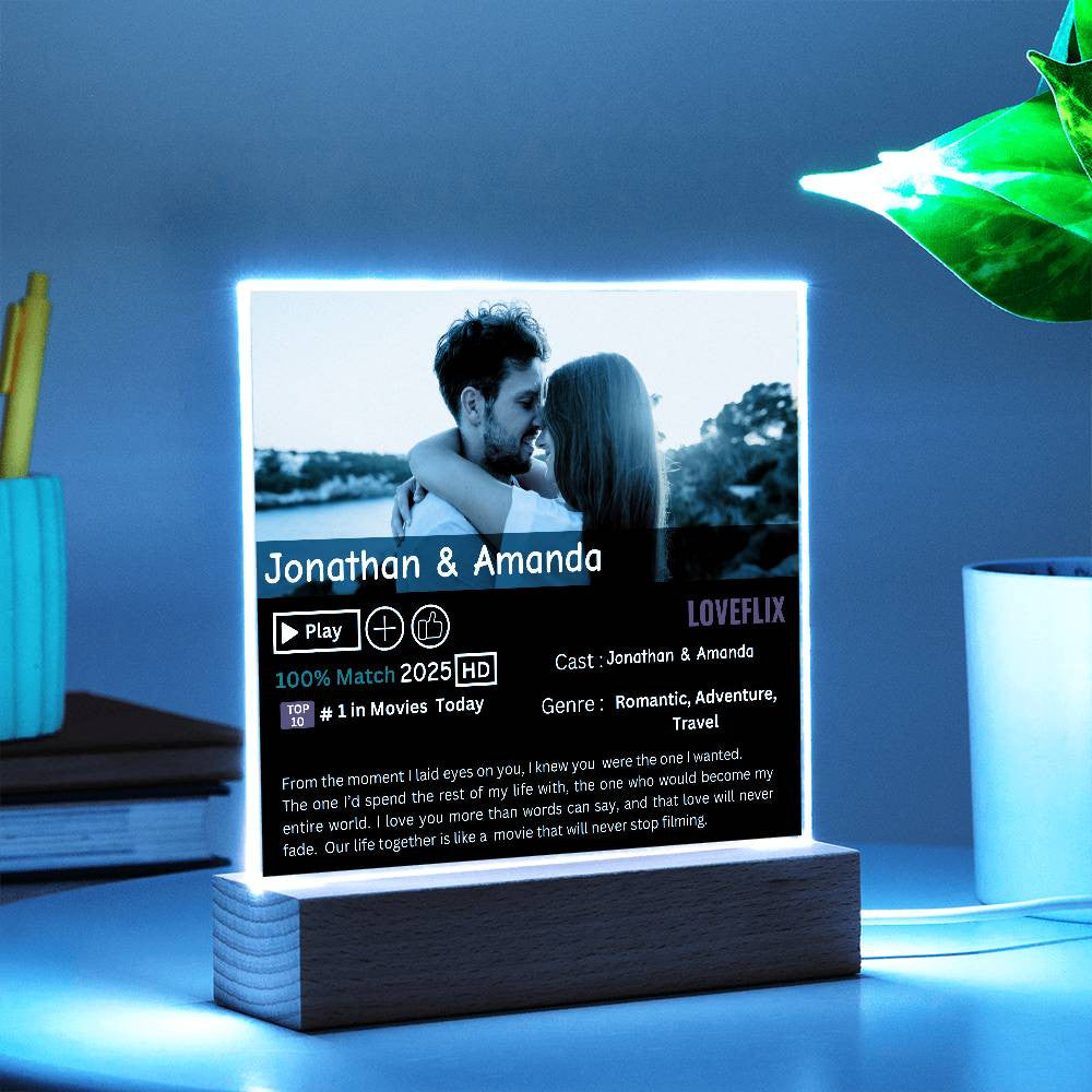 Personalized Loveflix Acrylic Plaque
