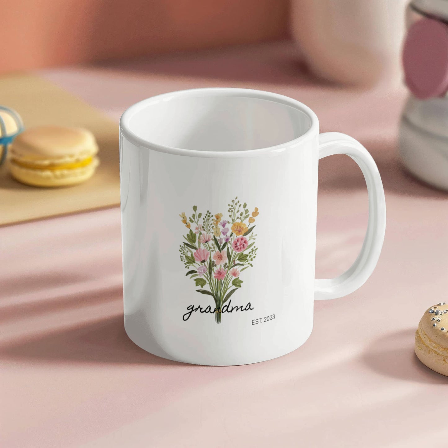 Grandma EST. |White Ceramic Mug
