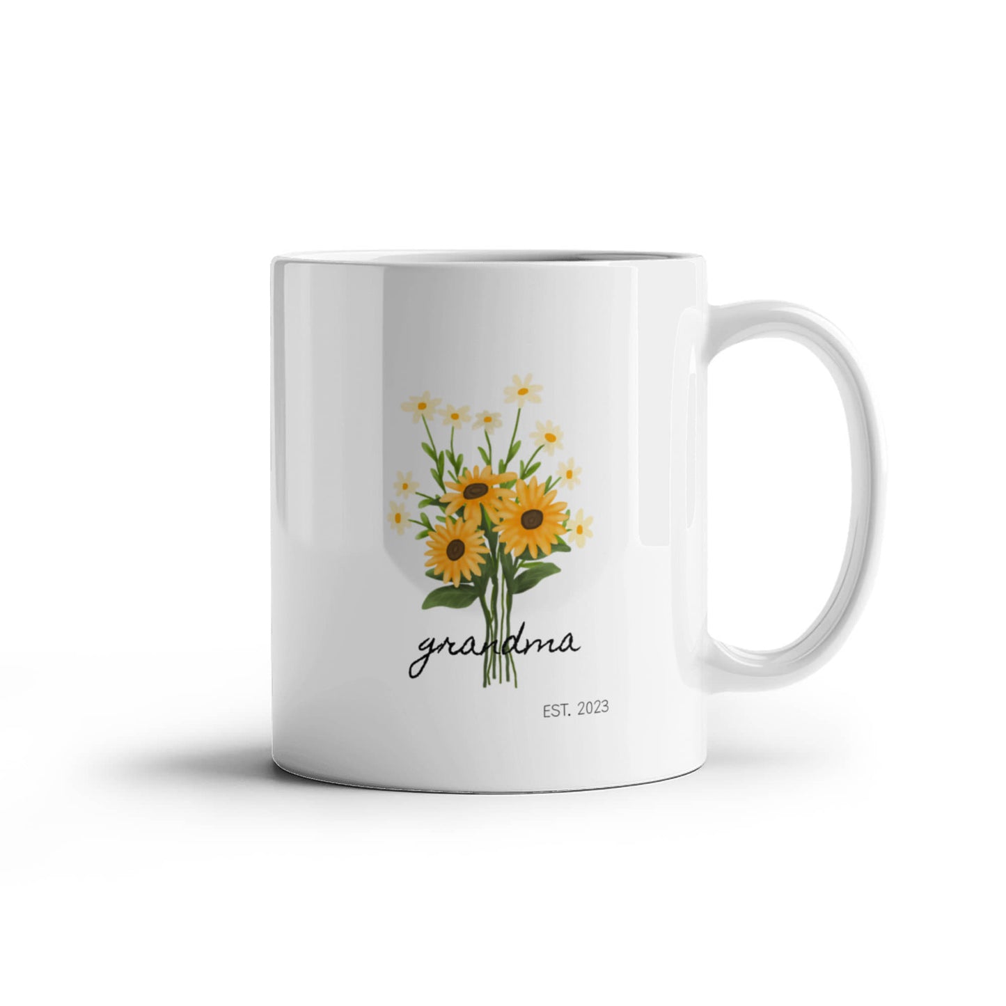 Grandma EST Sunflower | White Ceramic Mug