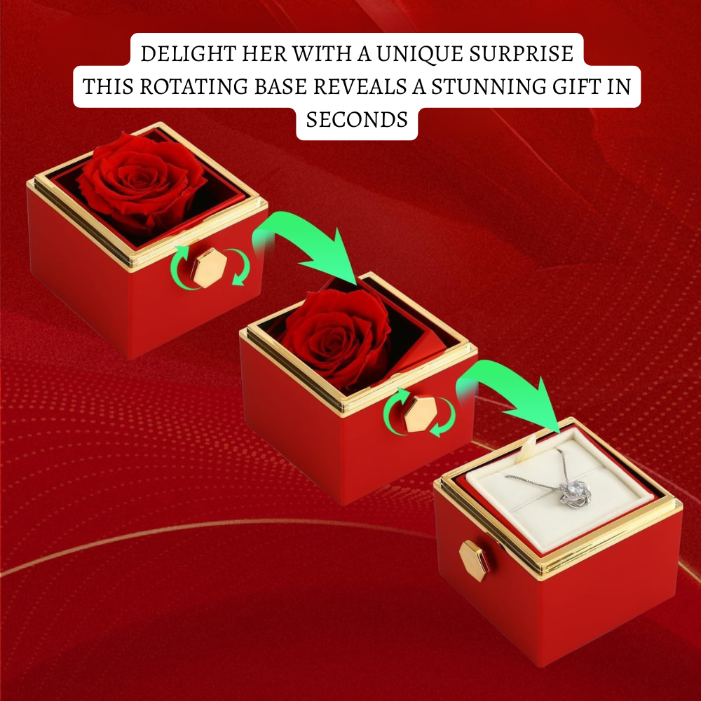 To my Mom Love Knot Necklace with Rotating Rose Gift Box