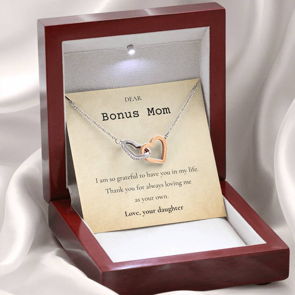 Bonus Mom Interlocking Hearts Necklace | Mother's Day Gift