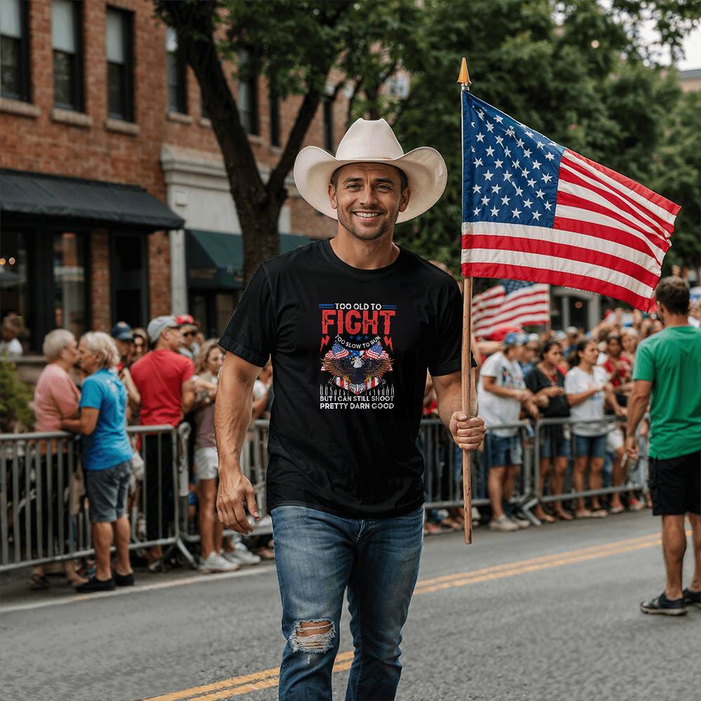 Too Old to Fight T-Shirt | Patriotic Shirt |Funny Vet Shirt| Father's Day Gift