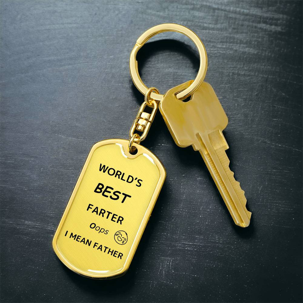 Funny Dad Gift| World's Best Farter|Mean Father Keychain