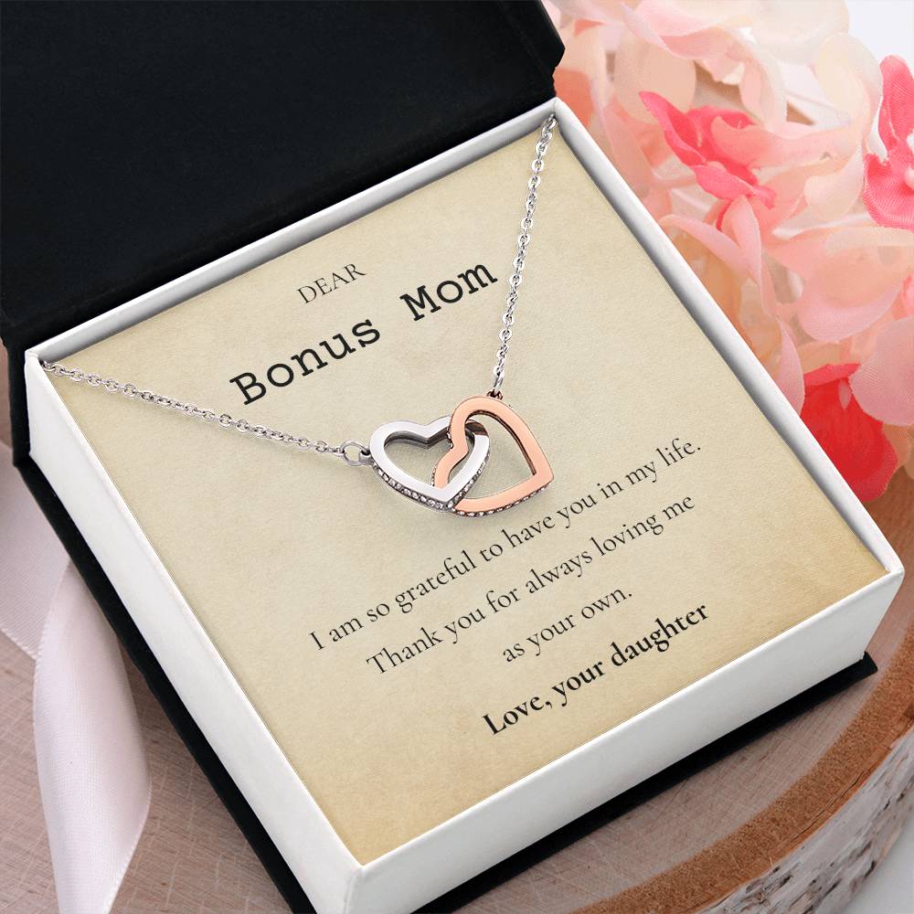 Bonus Mom Interlocking Hearts Necklace | Mother's Day Gift