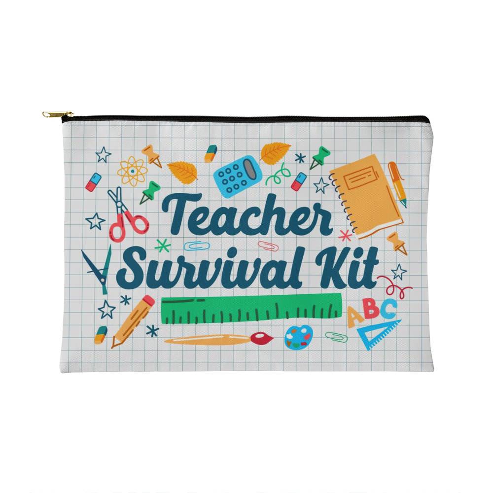 Teacher Survival  Kit Fabric Zippered Pouch Small