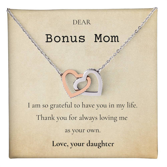 Bonus Mom Interlocking Hearts Necklace | Mother's Day Gift