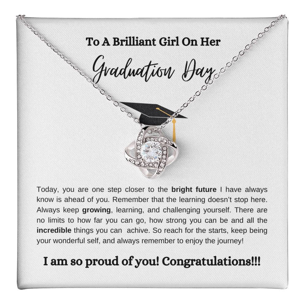 To A Brilliant Girl | Love Knot Necklace | Graduation Gift