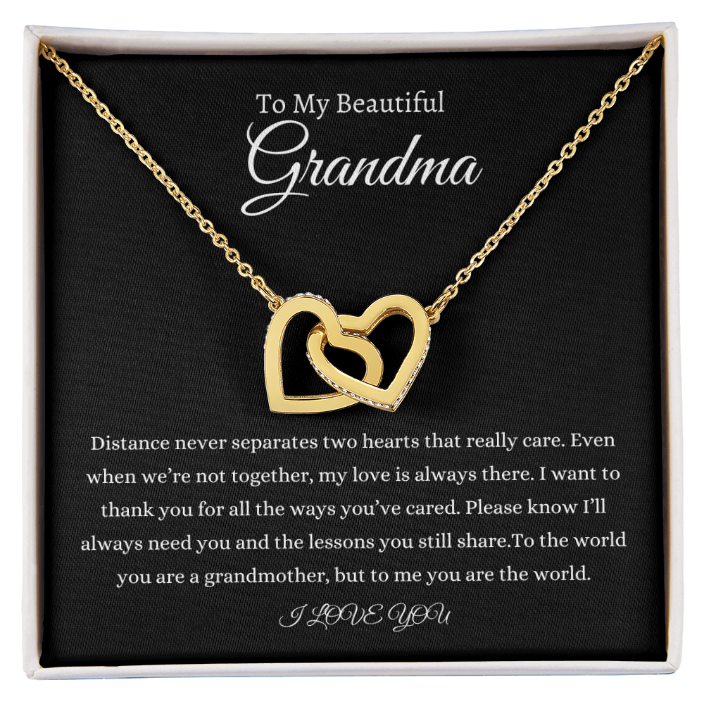 To My Beautiful Grandma  Interlocking Hearts Necklace