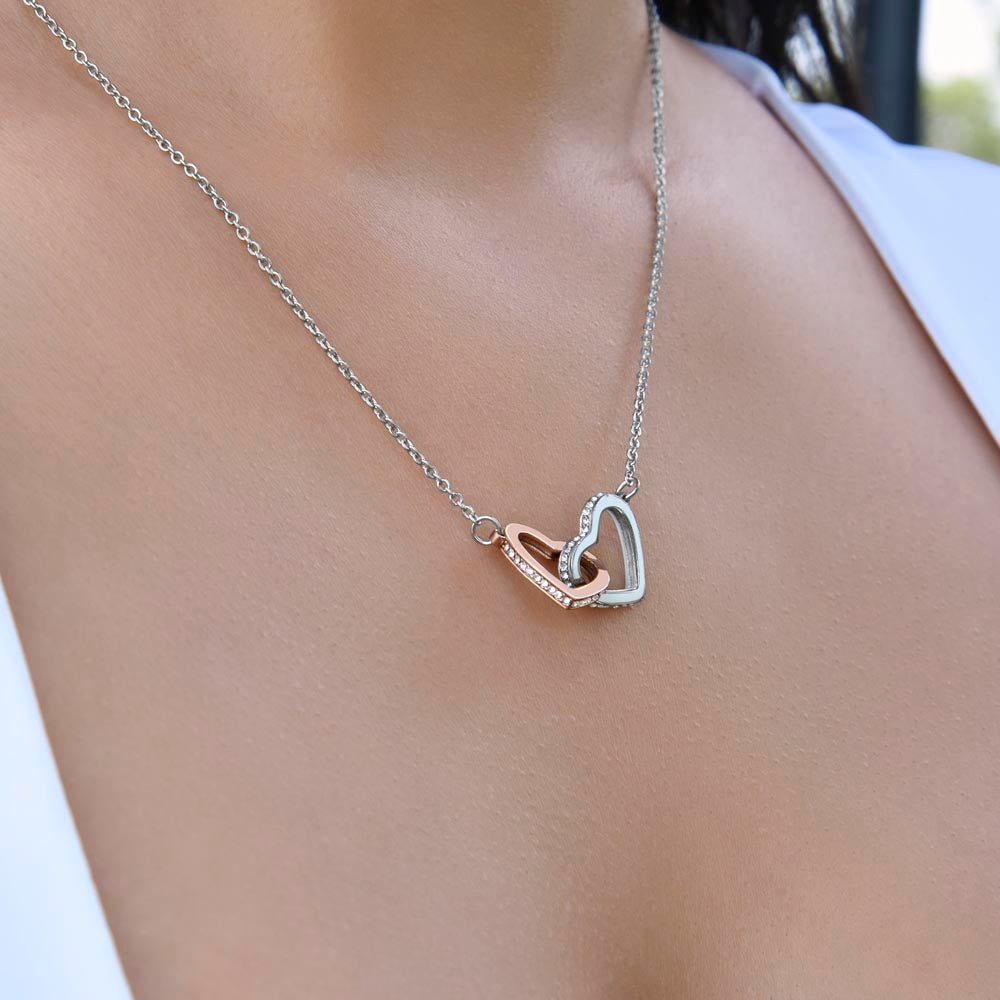 To My Beautiful Mom | Interlocking Hearts  Necklace