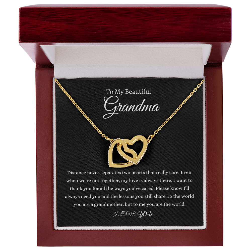 To My Beautiful Grandma  Interlocking Hearts Necklace