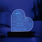TO MY WIFE ACRYLIC PLAQUE WITH LIGHTBASE