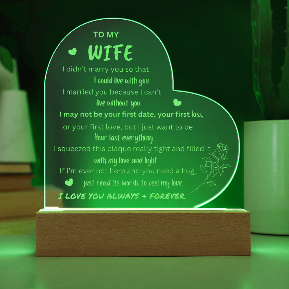 TO MY WIFE ACRYLIC PLAQUE WITH LIGHTBASE