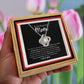 To My Beautiful Mom  Love Knot Necklace With Rotating Rose  Gift Box