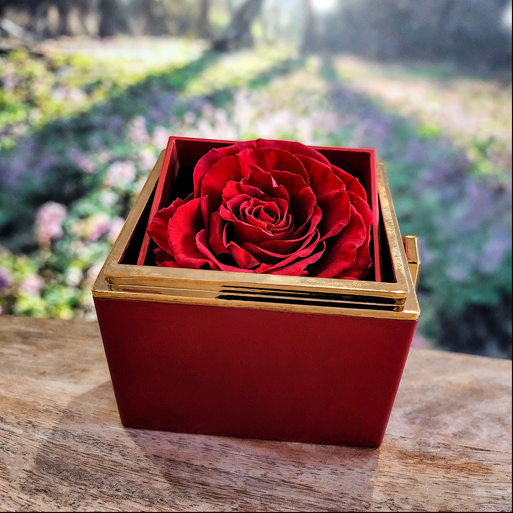 To our Amazing Mom  Love Knot Necklace with Rotating Rose Gift Box