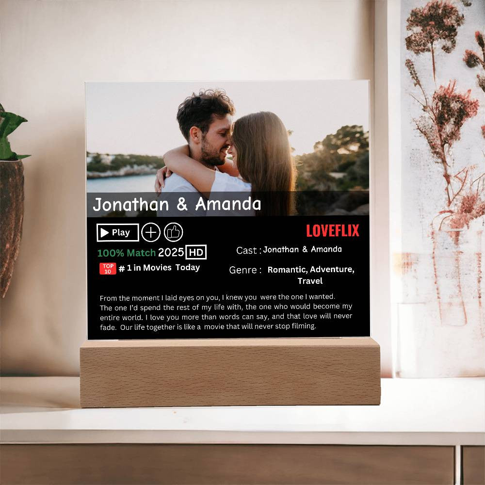 Personalized Loveflix Acrylic Plaque